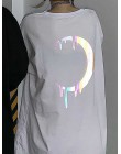 NiceMix 2020 moda w koreańskim stylu moda uliczna panie jesień punkowe topy Tees kobiety drukowane z długim rękawem t-shirty Cas
