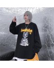 NiceMix 2020 moda w koreańskim stylu moda uliczna panie jesień punkowe topy Tees kobiety drukowane z długim rękawem t-shirty Cas