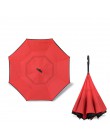 2018 składany długi trzon dwuwarstwowy odwrócony parasol wiatroszczelny odwrócony c-hak męski parasol golfowy odwrócone parasole