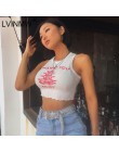 LVINMW dziania druku O Neck tank Top z odkrytymi ramionami 2019 lato kobiet dorywczo szczupły streetwear krótki Top kobieta waka