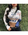 Weirdgirl z pełnym rękawem z golfem tshirt kobiety krótkie topy moda jesień nowy drukuj hip-hop swetry skinny casual femme topy