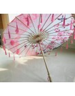 Jedwabna tkanina koronkowy Parasol kobiety kostium fotografia rekwizyty Tasseled Parasol Yarned klasyczne chińskie olej papierow