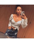 Macheda Sexy bezrękawnik z dekoltem w serek topy moda damska lato 2018 Polka Dot krótki Top damski krótki super modna podkoszulk