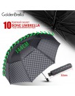 Wysokiej jakości 144cm podwójna warstwa ciemny siatka Parasol deszcz kobiety mężczyźni 4 składane 10 żeber wiatroszczelna biznes