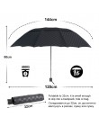 Wysokiej jakości 144cm podwójna warstwa ciemny siatka Parasol deszcz kobiety mężczyźni 4 składane 10 żeber wiatroszczelna biznes