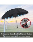 Wysokiej jakości 144cm podwójna warstwa ciemny siatka Parasol deszcz kobiety mężczyźni 4 składane 10 żeber wiatroszczelna biznes