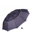 Podwójny parasol golfowy deszcz kobiety wiatroodporny 3Floding duży mężczyzna kobiet parasol nieautomatyczny parasol biznesowy d