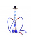Średni rozmiar podwójny wąż szklany szisza Travel fajka shisha zestaw Chichas z Narguile miseczka ceramiczna szczypce do węgla d