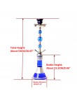 Średni rozmiar podwójny wąż szklany szisza Travel fajka shisha zestaw Chichas z Narguile miseczka ceramiczna szczypce do węgla d