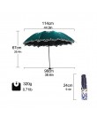 Jakość Parasol słoneczny deszcz kobiety moda księżniczka liście podwójne parasole kobieta Parasol przenośny kreatywny kobieta pr