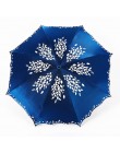 Jakość Parasol słoneczny deszcz kobiety moda księżniczka liście podwójne parasole kobieta Parasol przenośny kreatywny kobieta pr