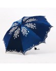 Jakość Parasol słoneczny deszcz kobiety moda księżniczka liście podwójne parasole kobieta Parasol przenośny kreatywny kobieta pr