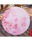 Jedwabne kobiety parasol japoński wiśniowe kwiaty jedwab starożytny taniec parasol dekoracyjny parasol chiński styl chińska para
