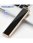 FOCUS isqueiro zapalniczka na usb brelok w kształcie pocisku podwójna aluminiowa elektroniczna zapalniczka na akumulator zapalni