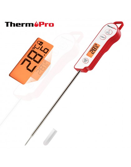 ThermoPro TP15 wodoodporny cyfrowy termometr kuchenny do gotowania mięsa grill woda piekarnik sonda termometru z podświetlanym e
