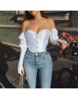 Nibber francuski romans off shoulder topy kobiety 2019 klub nocna impreza muszka bez pasków tassel tee shirt eleganckie bluzki z