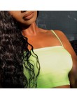 Seksowny fluorescencyjny zielony różowy Spaghtetti pasek krótkie bluzki lato Harajuku stałe głęboki dekolt Camis kobiety Neon St