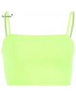 Seksowny fluorescencyjny zielony różowy Spaghtetti pasek krótkie bluzki lato Harajuku stałe głęboki dekolt Camis kobiety Neon St