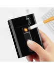 Weman człowiek przypadku 20 sztuk papierosów zapalniczka usb pudełko ładowania bezpłomieniowe Windproof papieros zapalniczki ele