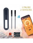 100% bezprzewodowy cyfrowy termometr do grillowania Bluetooth z 2 czujnikami kontrola aplikacji piekarnik do żywności mięso term