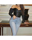 Nibber francuski romans off shoulder topy kobiety 2019 klub nocna impreza muszka bez pasków tassel tee shirt eleganckie bluzki z