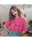 Harajuku t-shirty damskie ciernie wzór Streetwear T koszula luźna krótka rękaw Unisex Tees odzież dla par Grunge topy tumblr