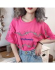 Harajuku t-shirty damskie ciernie wzór Streetwear T koszula luźna krótka rękaw Unisex Tees odzież dla par Grunge topy tumblr