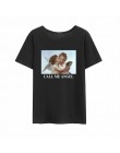 Zadzwoń do mojego anioła letnie damskie z krótkim rękawem Vintage rysunki anioła drukuj duże rozmiary luźne Casual topy O-Neck T