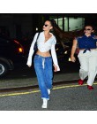 Nibber Women sexy V neck top bez pleców dzikie z długim rękawem eleganckie krótkie bluzki gorąca sprzedaż biała koszulka wypoczy