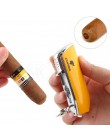 COHIBA mini kieszeń zapalniczka do cygar metalowa wiatroodporna 3 Jet niebieska zapalniczka zapalniczki z cygarowym dziurkaczem 