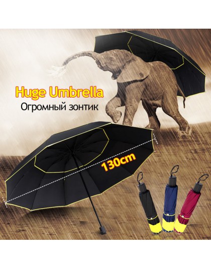 130cm podwójne silne wiatroodporny parasol deszcz kobiety duże składane nie automatyczne parasole mężczyźni rodzina podróży bizn