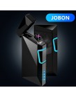 JOBON Metal bezpłomieniowa latarka wiatroodporna zapalniczka z podwójnym łukiem Pulse Dice play screem Ligthers fingerprint zapa
