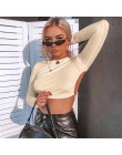 LVINMW solidna z koronkowym dekoltem Hollow Out O Neck koszulka z długim rękawem 2019 jesień kobiety Backless elastyczna smukły 