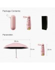 Mini kapsułka parasol wiatroszczelna ochrona przed promieniowaniem uv składany parasol przenośny podróż deszcz kobiety parasol k