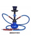 Podwójne węże szklane szisza zestaw Nargile Travel fajka shisha z ceramicznymi smakami miska metalowa szczypce do węgla drzewneg