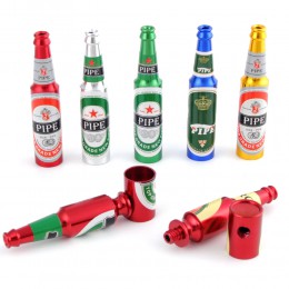 Nowy projekt Mini piwo palenie metalowe fajki na tytoń i zioła przenośne kreatywne prezenty 5 losowych kolorów akcesoria do rur 
