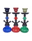 Podwójne węże szklane szisza zestaw Nargile Travel fajka shisha z ceramicznymi smakami miska metalowa szczypce do węgla drzewneg