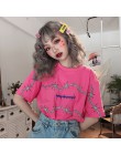 Harajuku t-shirty damskie ciernie wzór Streetwear T koszula luźna krótka rękaw Unisex Tees odzież dla par Grunge topy tumblr