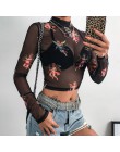 Seksowna damska koszulka przepuszczalna przezroczysta siateczka z długim rękawem Sheer Slim damska koszulka z golfem New Arrival