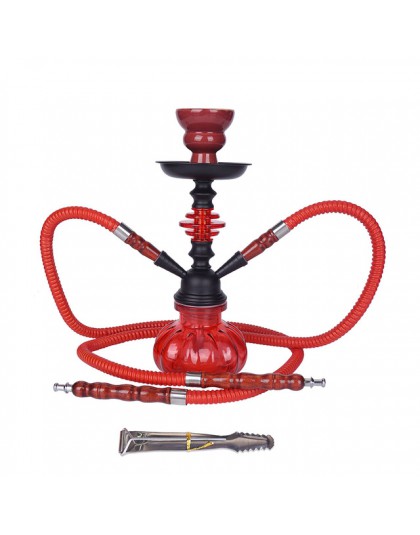 Podwójne węże szklane szisza zestaw Nargile Travel fajka shisha z ceramicznymi smakami miska metalowa szczypce do węgla drzewneg