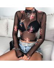Seksowna damska koszulka przepuszczalna przezroczysta siateczka z długim rękawem Sheer Slim damska koszulka z golfem New Arrival