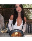 NIBBER fashion sexy V-neck mesh patchworkowy t-shirt kobiety bez ramiączek z długim rękawem krótki top 2019 klub nocna impreza k