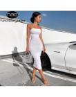NewAsia 2 warstwy biała letnia sukienka kobiety 2020 elegancka Ruched Maxi sukienka różowa długa sukienka na imprezę Sexy sukien