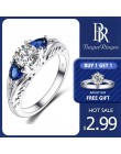 Bague Ringen Classic 100% 925 Sterling Silver Sapphire Gemstone obrączki ślubne dla kobiet biżuterii prezent hurtownie