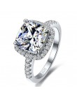 Proste kobiety kryształ 925 srebro pierścionki na ślub biżuteria zaręczynowa akcesoria grzywny Rhinestone Anillos prezent