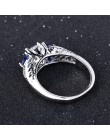 Bague Ringen Classic 100% 925 Sterling Silver Sapphire Gemstone obrączki ślubne dla kobiet biżuterii prezent hurtownie