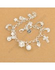 Exquisite Top Quality 925 Sterling Silver urocza bransoletka wisiorki ładny krzyż księżyc serce zegar biżuteria dla kobiet dziew