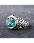 Bague Ringen Vintage 100% 925 Sterling Silver utworzono aleksandrytowe pierścienie z kamieniami szlachetnymi dla kobiet Party ro