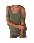 Kobiety letnie koszulki 2020 luźna koszulka Sexy Off Shoulder topy Batwing z krótkim rękawem zasznurować stałe O-neck Lady luźne