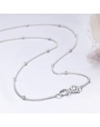 35-80cm Slim cienka czysta 925 srebro koraliki Curb choker łańcuszek naszyjniki kobiety biżuteria dziewczęca kolye collares coll
